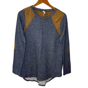 My Story Sweater Women X Small Blue Faux‎ Suede Western Outdoor Preppy School